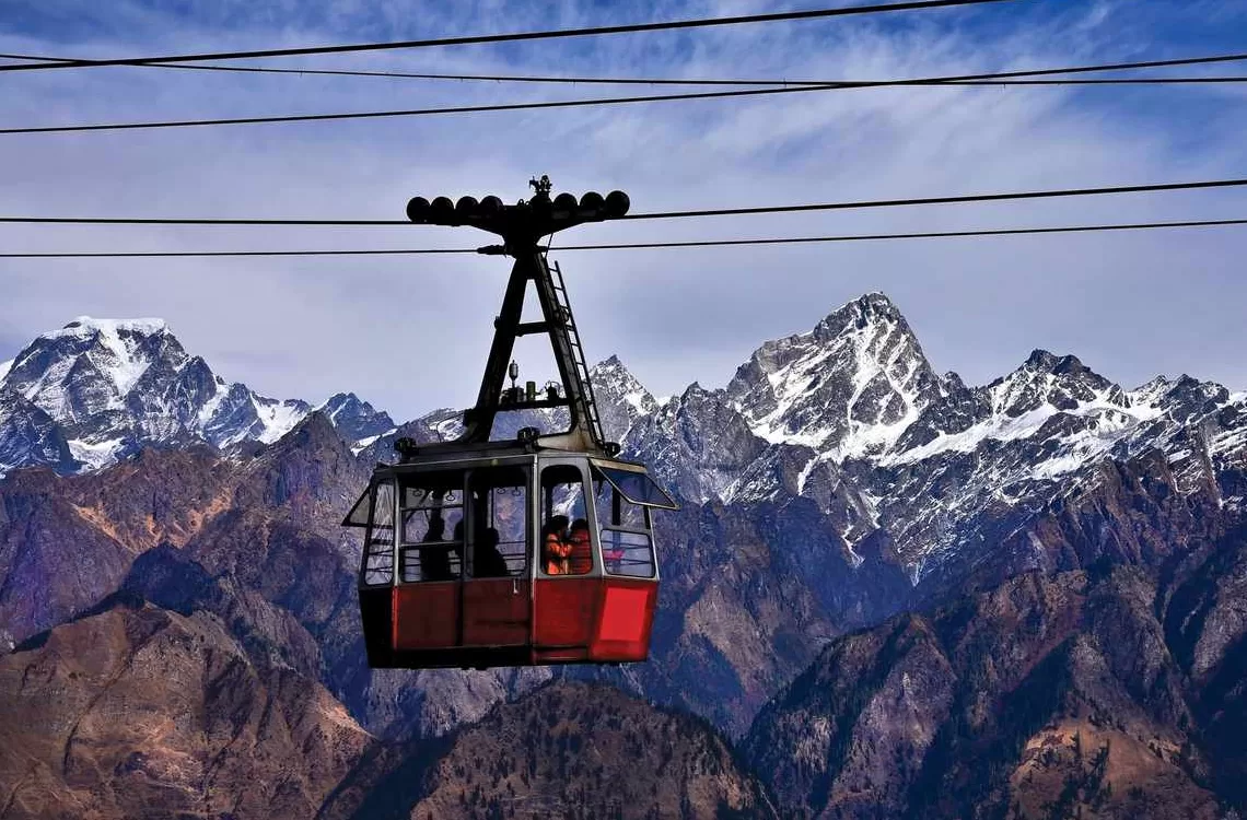 Skiing in Auli Trishul Peak Auli Ropeway